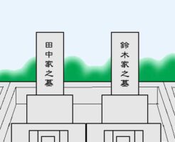 二つのお墓のイラスト