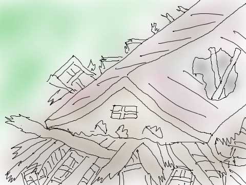 廃屋のイラスト