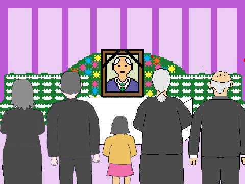 家族葬のイラスト