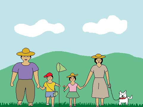 ペットと共にのイラスト