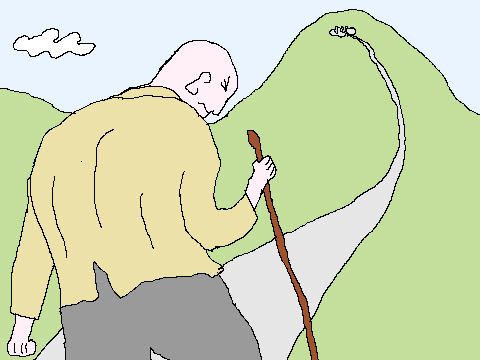 お墓参りのイラスト